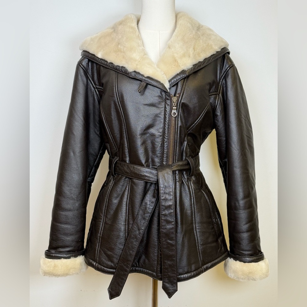 Vintage Wilson’s Leather ‘Genevieve’ Shearling Lined Jacket Women’s Size Medium